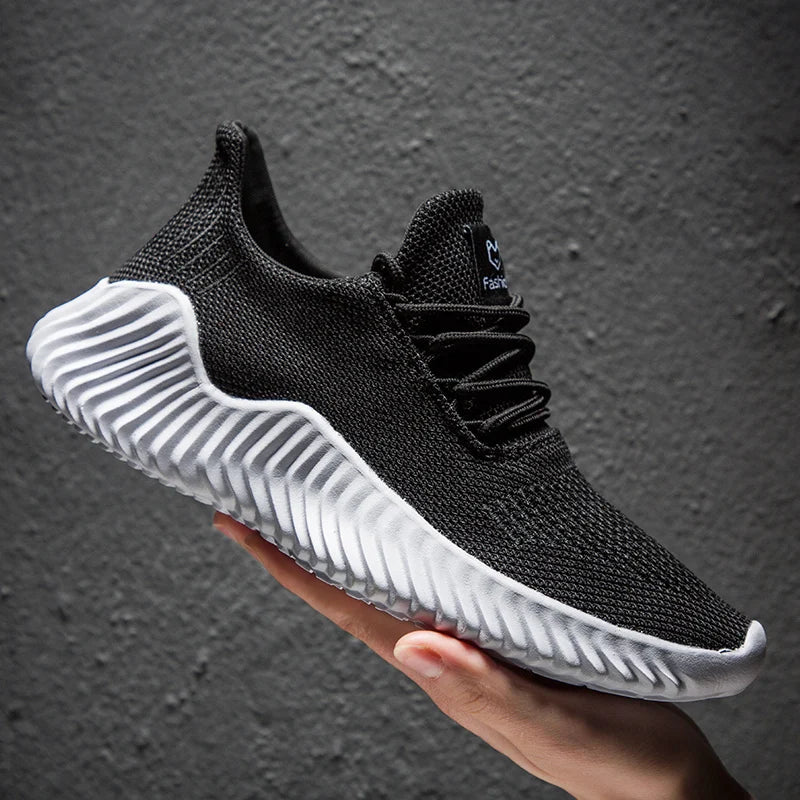 Andningsbara vita modesneakers fr mn