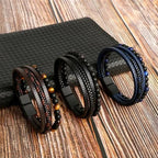 Tiger Eye Leather Wrap Bracelet