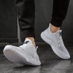 Andningsbara vita modesneakers fr mn