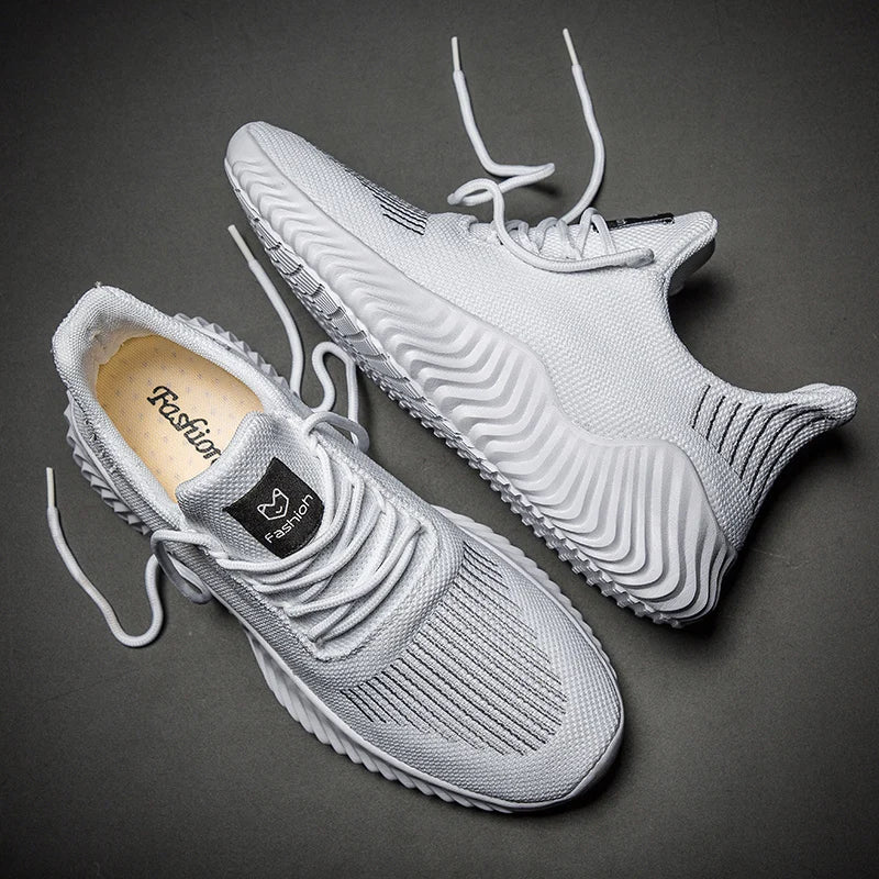 Andningsbara vita modesneakers fr mn