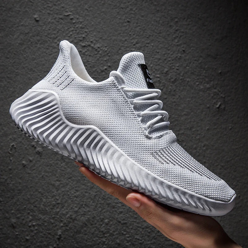 Andningsbara vita modesneakers fr mn